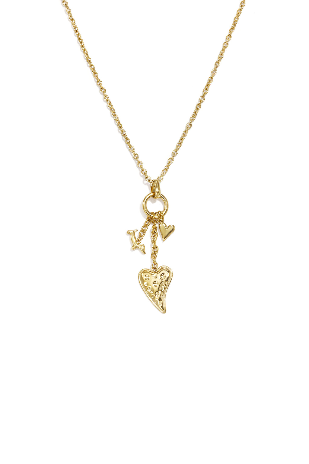 Halsketten mit Herzanhänger aus Edelstahl, lässige und schlichte Serie, Damenschmuck