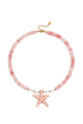 Halsketten aus Glasperlen, Seestern-Motiv, Urlaubs-/Strand-Romantik-Serie, Damenschmuck