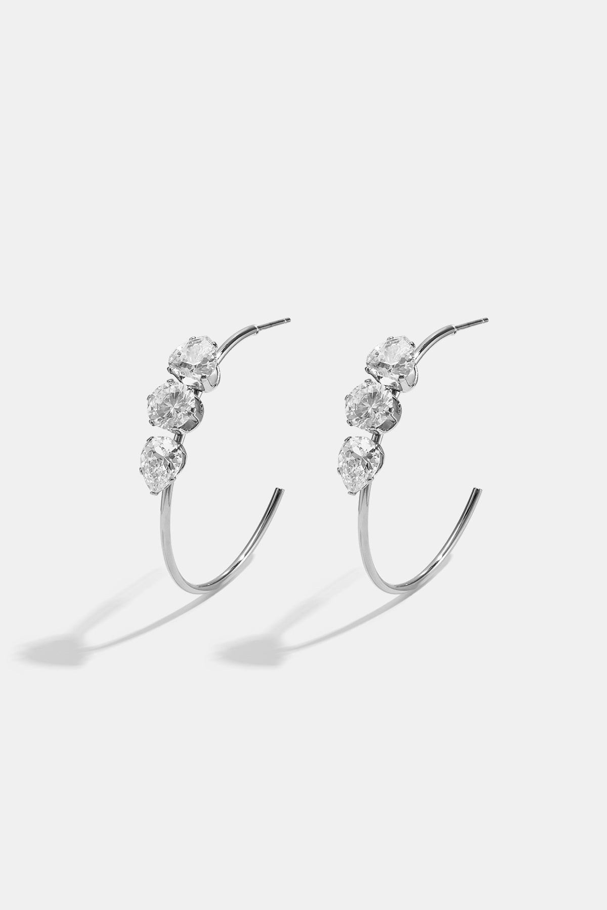 Edelstahl-Creolen, schlicht, elegant, für jeden Tag – Damenschmuck