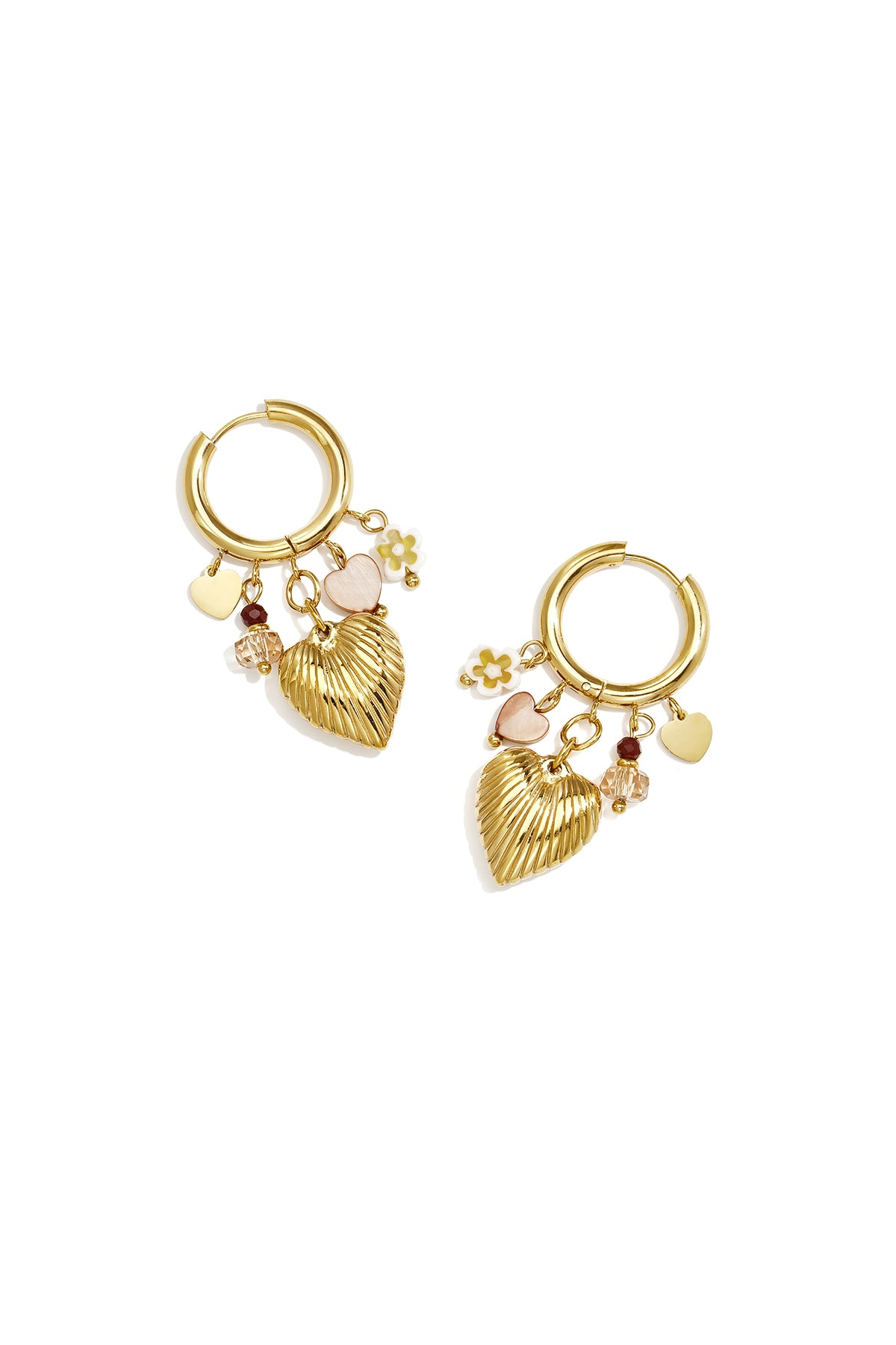 Ohrringe aus Edelstahlperlen, Herzform, lässig, romantisch, Damenschmuck