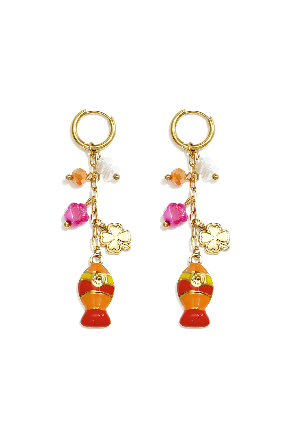 Ohrhänger aus Edelstahl, Fischmotiv, Urlaubs- und romantische Serie, Damenschmuck